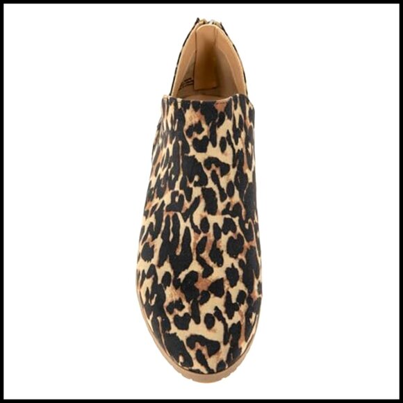 Genuine Suede Ankle Booties with 1.5 Inch Block Heel Back Zip Closure - Picture 6 of 7